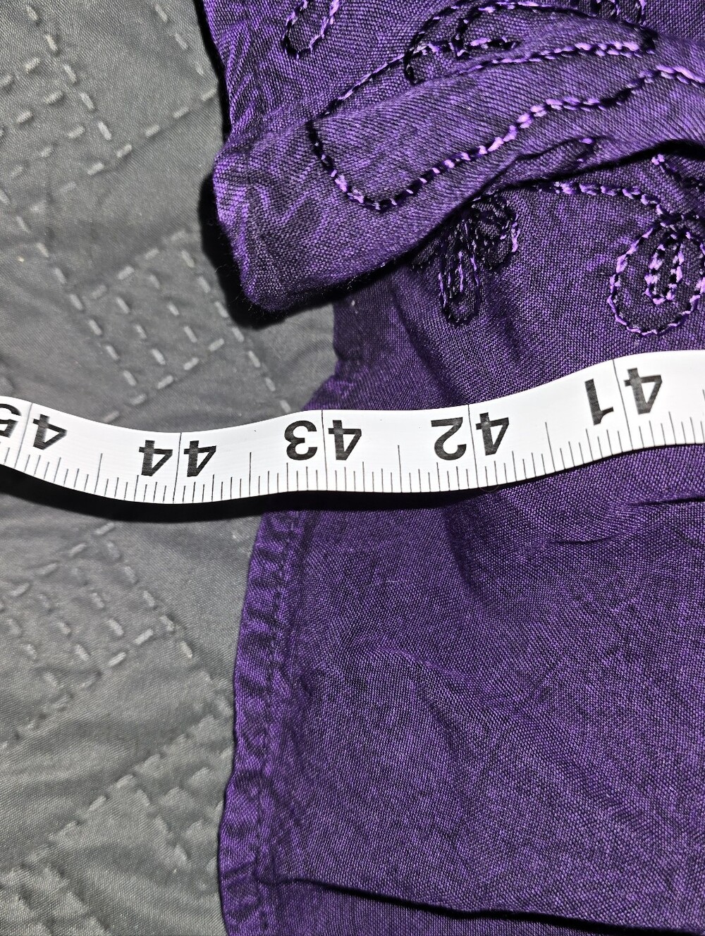 Purple Embroidered Women's Maxi Dress - Boho Scoop Neck - Picture 12 of 12